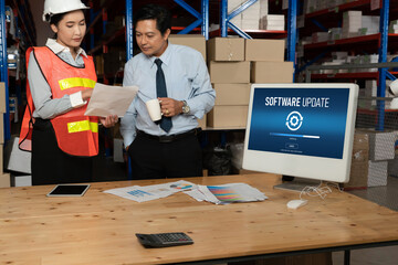 Software update on computer for modish version of device software upgrade