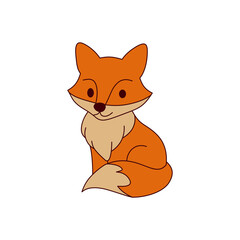 Obraz premium red fox cartoon