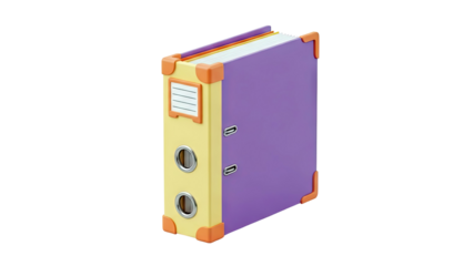 Purple and Yellow Ring Binder with Orange Accents