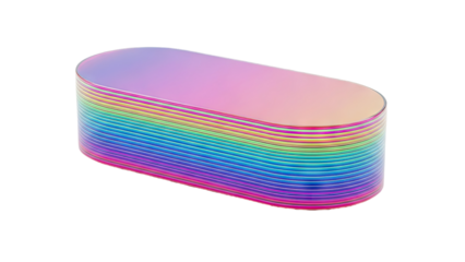 Stack of Iridescent Oval Shapes