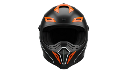 Black and Orange Motocross Helmet