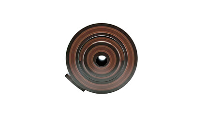 Rolled up dark brown yoga mat