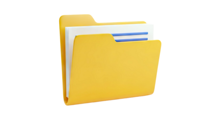 Yellow file folder with documents
