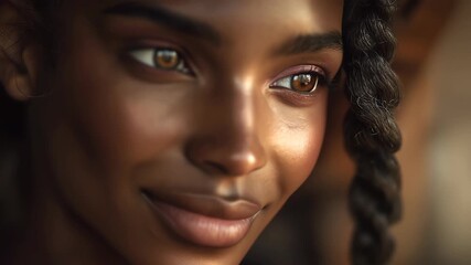 High-fashion beauty portrait of dark-skinned female with professional makeup - Powered by Adobe