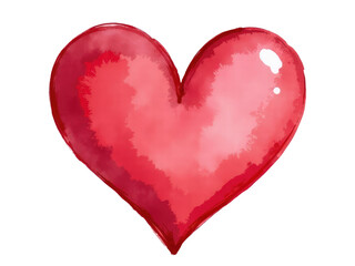 Fototapeta premium A watercolor painting of a single red heart on a white background