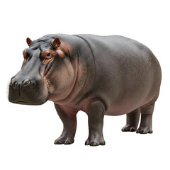 Fototapeta premium Majestic hippopotamus standing in its natural habitat
