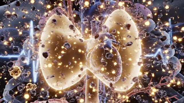 Stylized CGI Animation of Hyperthyroidism with Rapid Heart Rate Illustration Medical Visualization for Educational