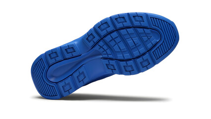 Modern athletic shoe sole isolated on white background, dynamic sportswear and performance concept.