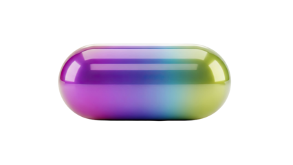 Iridescent Pod with Purple, Blue, Green, and Yellow Gradient