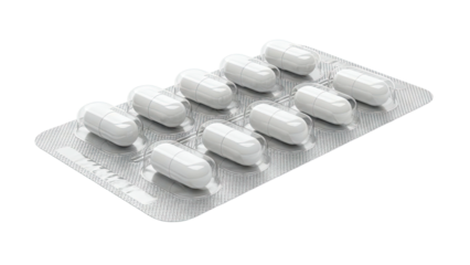 White Capsules in Blister Pack