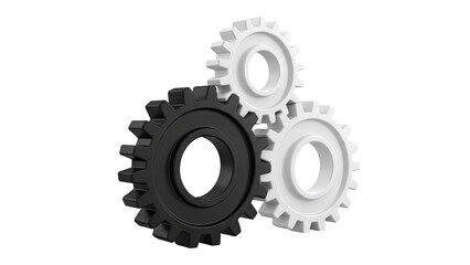 Interlocking Gears: Black and White