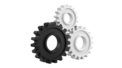 Interlocking Gears: Black and White
