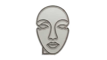 Abstract Face Outline Sculpture