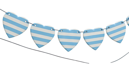 Striped Heart Garland Banner