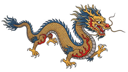 Obraz premium Traditional chinese dragon illustration symbol of luck
