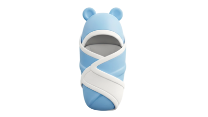 Blue Baby Swaddle with Bear Ears