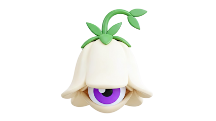 Whimsical Bellflower Creature with a Single Eye