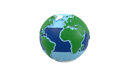 Stylized 3D Earth Globe