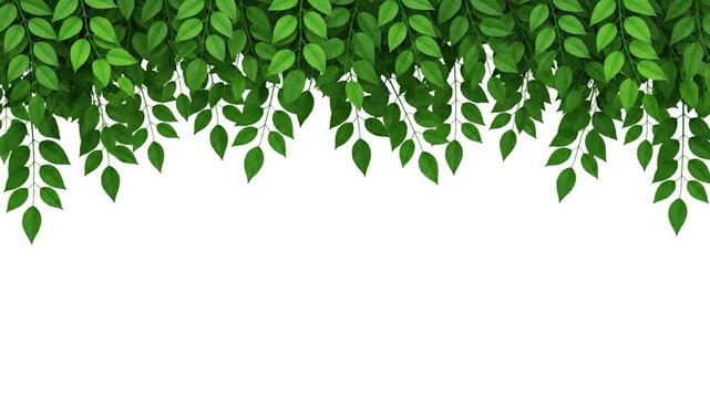 Lush Green Foliage Border - A Natural Frame for Your Designs.