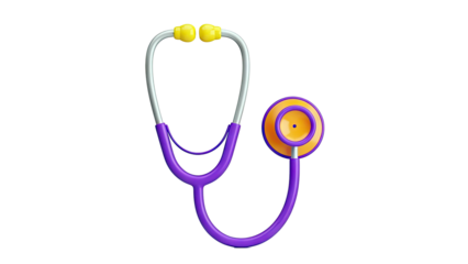 Colorful 3D Stethoscope on White Background