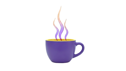 Purple Coffee Mug with Colorful Steam
