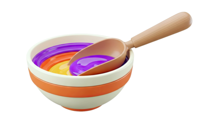 Colorful Slime in Bowl with Scoop