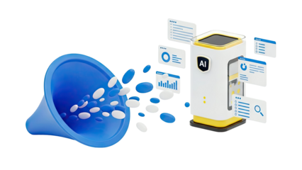 AI data processing and analysis concept