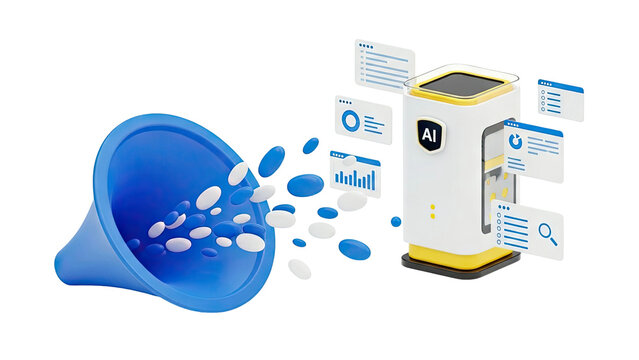 AI data processing and analysis concept - Powered by Adobe