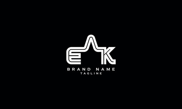 EMK KME MKE Abstract initial monogram letter alphabet logo design