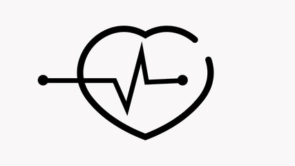 healthy heart  icon animation simple flat