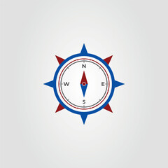 Compass logo vector illustration design with a rose pointing north south east west is perfect for travel agencies, adventure brands, or navigation apps. Classic and versatile design option.