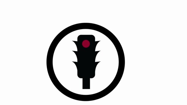 traffic light  icon animation simple flat