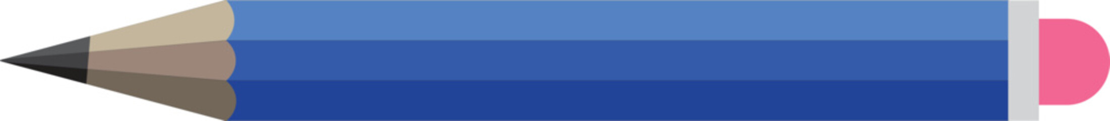 Obraz premium Cartoon blue pencil icon, vector drawing