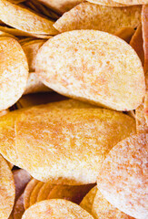 Potato chips are sold in bulk in grocery supermarkets