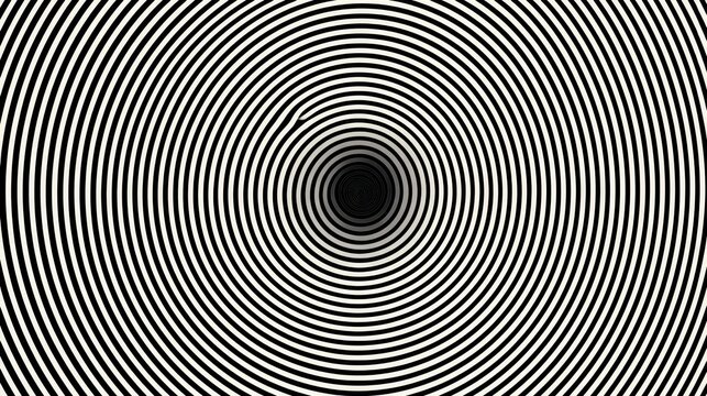 Black and White Abstract Spiral Pattern Creating Optical Illusion
