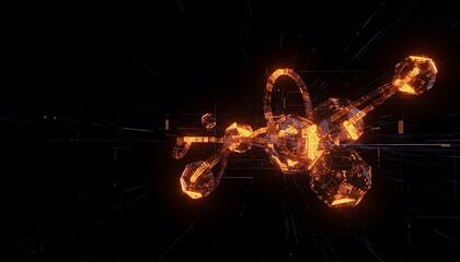 Abstract Fiery Swirling Comet or Energy Blob