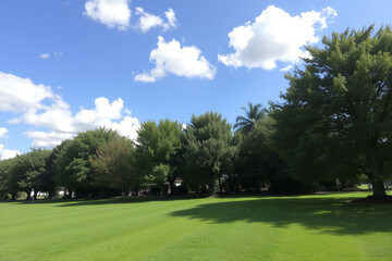 Fototapeta premium golf course in the morning