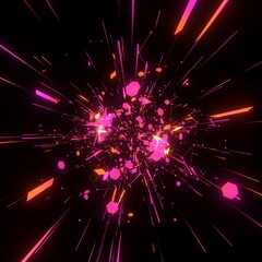 Abstract Pink and Purple Radial Light Burst Star