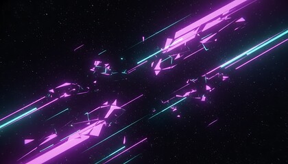 Abstract Pink and Teal High-Speed Light Trails