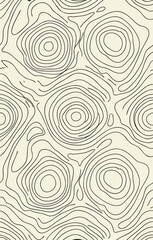 Fototapeta premium Abstract Topographic Map Contour Lines Seamless Pattern.