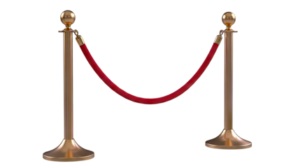 Gold stanchions with red velvet rope