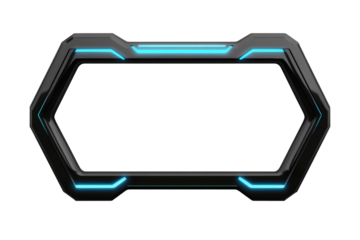 Sleek futuristic neon lit frame for tech and gaming designs with a modern and innovative feel