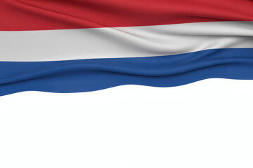 Netherlands flag waving creating a patriotic vibe perfect for national holidays and events with space for text and graphics