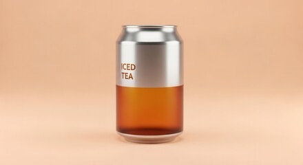 Fototapeta premium Beverage container featuring a clear lower section revealing amber liquid against a muted background
