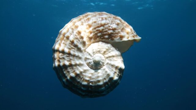 Underwater seashell close up