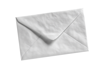 A simple white envelope floating gracefully against a clean background, symbolizing communication and connection in business.