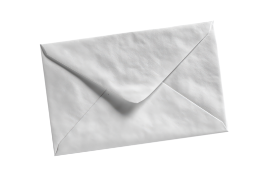 A simple white envelope floating gracefully against a clean background, symbolizing communication and connection in business. - Powered by Adobe