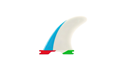 Surfboard Fin with Italian Flag Colors