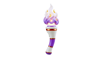 Stylized Torch with Purple Flame