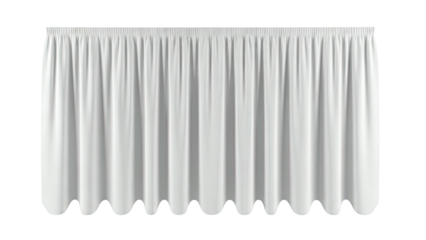 White Fabric Curtain with Pleats